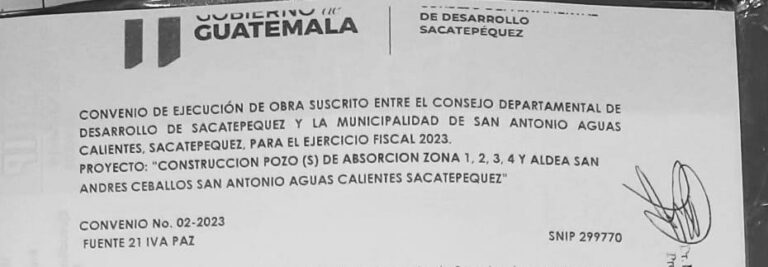 FIRMA DE CONVENIOS 2023, CONSEJO DEPARTAMENTAL DE DESARROLLO DE SACATEPEQUEZ.