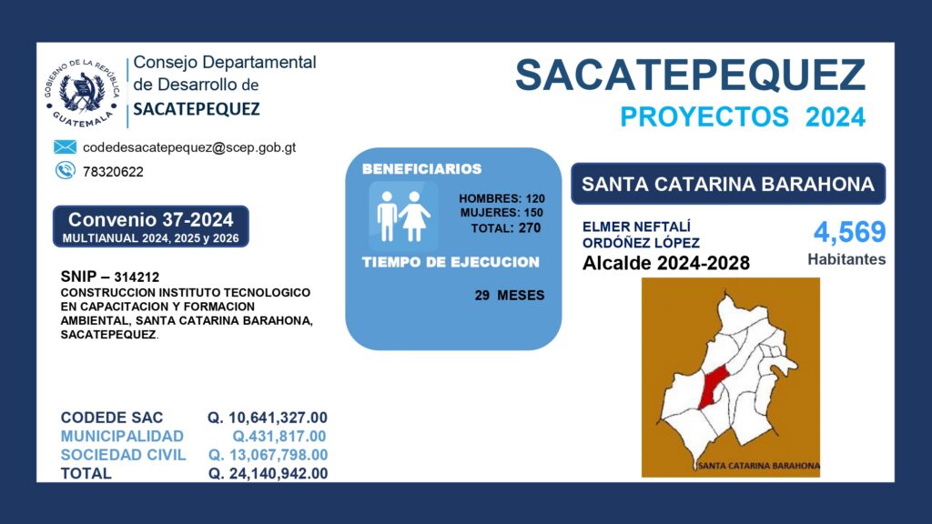 FIRMA DE CONVENIOS 2024, CONSEJO DEPARTAMENTAL DE DESARROLLO DE SACATEPEQUEZ.